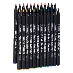 布艺织物笔diy衣服涂鸦帆布鞋勾线手绘马克笔防水不易掉色记号笔