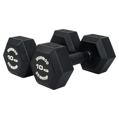 IRONWOD六角包胶哑铃健身