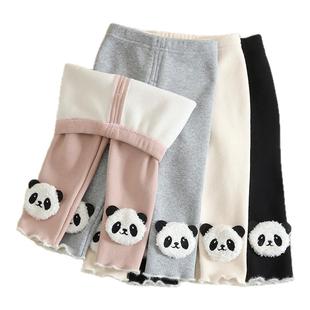 女童打底裤秋冬外穿加绒加厚一体绒小童儿童宝宝新款修身弹力裤子