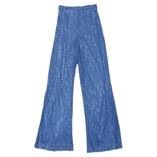 女士亮片垂感直筒裤 Women's sequined drape straight-leg pants