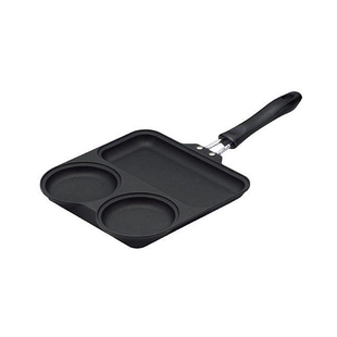 日本进口杉山㊣金属三合一早餐锅多功能平底煎锅不粘锅电磁炉通用