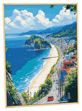 宫崎骏风景diy数字油画装饰画