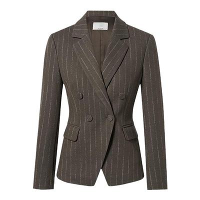 赢智尚羊毛混纺职业条纹西装套装