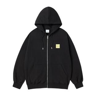 ADLV印花25年新款巨好看的早秋一整套连帽拉链黑色卫衣外套男女款