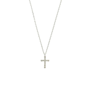 agete/阿卡朵 十字架钻石925银项链