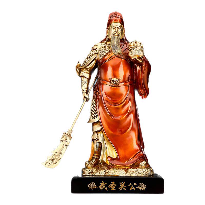 铜关公关二爷摆件武财神关公神像客厅神像横刀托宝关公像开业礼品