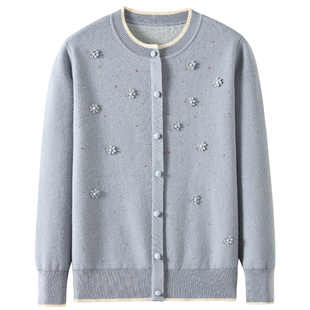 妈妈毛衣加绒加厚内搭针织打底衫大码中老年女式冬季套头保暖衣服