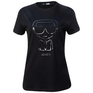 Karl Lagerfeld时尚老佛爷休闲女士全棉圆领短袖T恤春夏降价XY