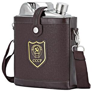 俄罗斯加厚酒壶304不锈钢随身白酒酒瓶空便携式家用一1 2 3 5斤装