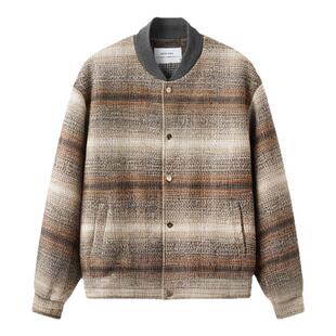 UNICA HOMME/VTG复古意大利进口羊毛格纹巴恩风夹克外套男夹棉