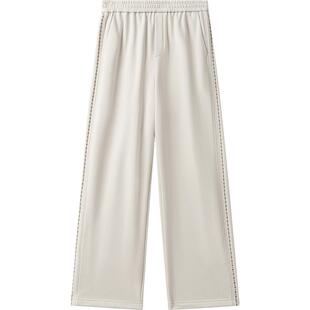 播商场同款直筒垂感侧边绣花休闲裤女24冬新款阔腿裤BDR4KD3922