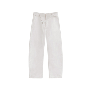 TRENDYWU 新式简约“沥青”水洗复合棉腰带弯刀锥形收脚休闲长裤