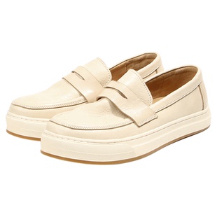 透气真皮男鞋休闲英伦风乐福鞋高端头层牛皮小白鞋一脚蹬驾车皮鞋