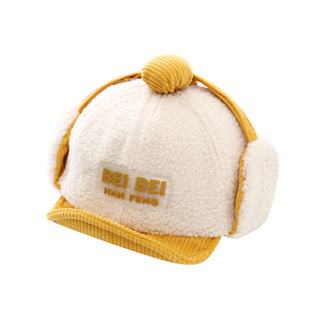 宝宝帽子秋冬儿童鸭舌帽时尚软檐男童棒球帽女童护耳帽毛绒保暖帽