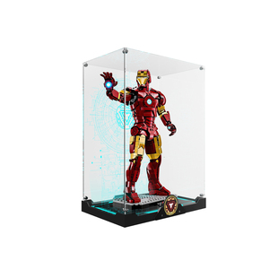 POP适用乐高76344漫威钢铁侠马克Mark 3积木亚克力带灯收纳展示盒