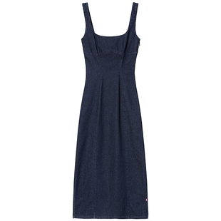 【进口牛仔面料】Miss Sixty2025秋季新款牛仔连衣裙女吊带中长裙