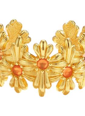 TONE TALE洞天 2026春季新款弗朗花宽戒精致花朵指环个性宽版戒指