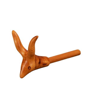 动物型支架头鱼竿手工木制支架头羊角头实木竿前支架托头炮台前叉