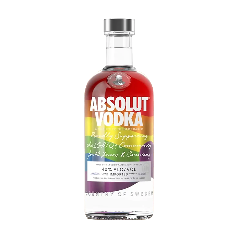 【新品】Absolut绝对伏特加彩虹瓶700ml瑞典进口洋酒烈酒基酒调酒