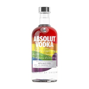 【新品】Absolut绝对伏特加彩虹瓶700ml瑞典进口洋酒烈酒基酒调酒