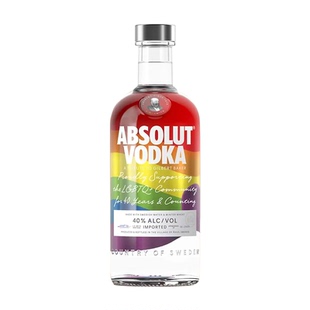 【新品】Absolut绝对伏特加彩虹瓶700ml瑞典进口洋酒烈酒基酒调酒