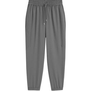 太平鸟男装 休闲裤男夏季黑色抽绳束脚裤男潮流垂感锥形裤男