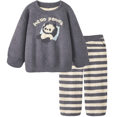 Pinksea半边绒睡衣男款新款冬季