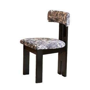 中古风餐椅实木餐桌椅家用靠背莫莉椅法式复古化妆椅藤编绳编椅子