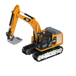 儿童遥控合金挖掘机男孩叉车生日礼物迷你桌面电动挖土机模型玩具