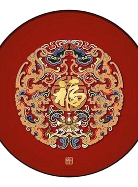 福字玄关装饰画新中式客厅餐桌边圆形挂画2026新款入户正对门壁画