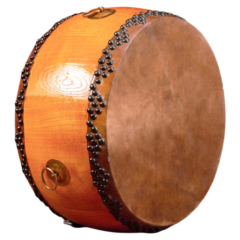 正宗黄牛皮鼓椿木白茬鼓锣鼓道士寺院实木乐器扁鼓大鼓节奏鼓堂鼓