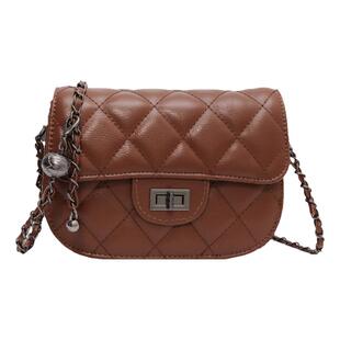 高级感菱格链条小众通勤小金珠斜挎小包包女春夏2025新款小众百搭