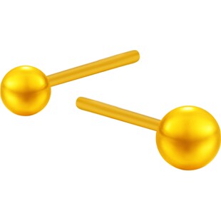 百泰首饰黄金耳钉迷你足金999金养耳棒圆珠小耳针耳棍金珠圆耳饰