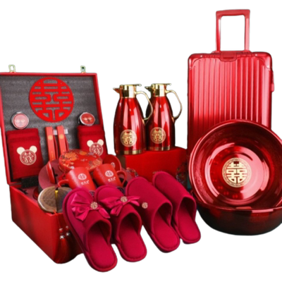 结婚礼女方陪嫁套装新娘嫁妆用品