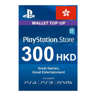 港服PSN充值卡300港币 香港SONY点卡HK$300 Code PS5 PS4 PSV PS3