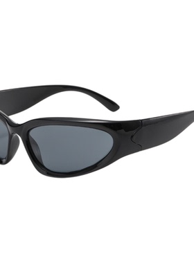 机能风未来科技感眼镜男女同款银色美式复古墨镜赛博朋克走秀眼镜