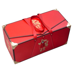 2026新款年货包装礼品盒特产熟食食品水果箱方盒手提高档新年礼盒