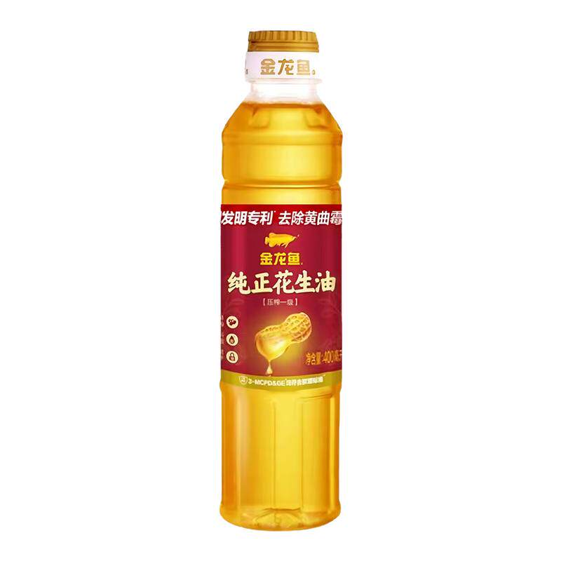 金龙鱼纯正花生油400ml 小瓶装家用食用油压榨一级宿舍用炒菜油