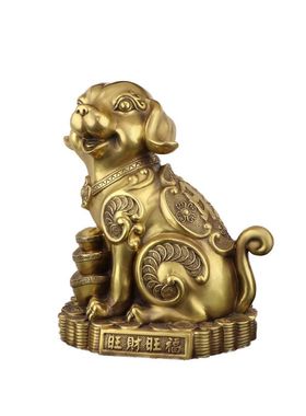 纯铜狗摆件生肖狗旺财旺福狗招财
