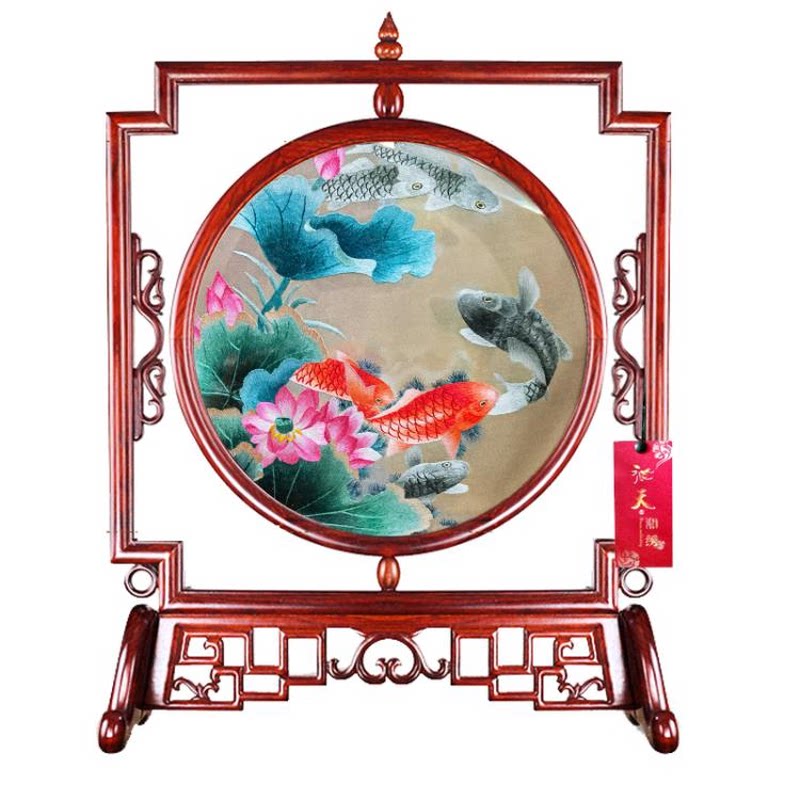 湘绣新祝寿精品摆件沁天