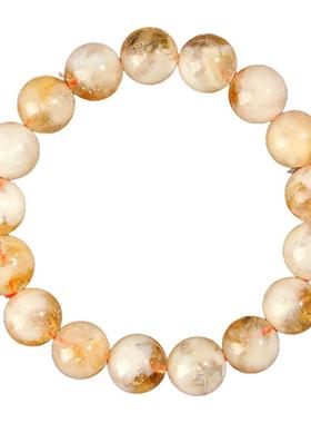 天然黄水晶手链蜜桃奶盖手串女款