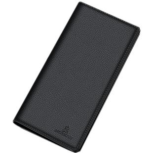 稻草人钱包男士长款真皮夹2026新款学生多卡位爸爸手拿包牛皮钱夹