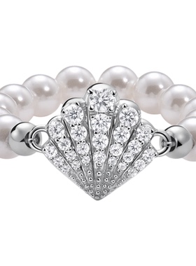 Sunshifen锆石贝壳奥地利珍珠戒