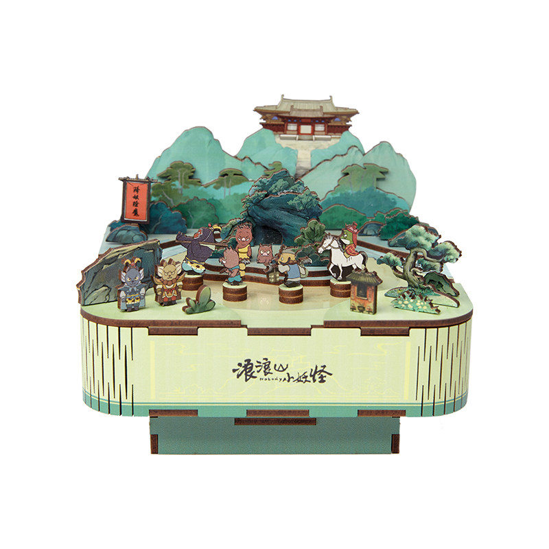 上影元品浪浪山小妖怪拼装八音盒模型玩具手工摆件小猪妖动漫周边