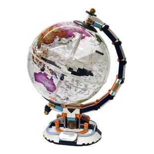 F5透视航天地球仪积木破晓十岁男孩生日礼物飞机潮玩8岁拼装模型