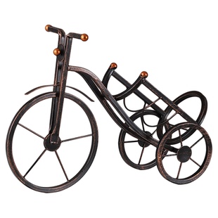 复古风铁艺三轮车红酒架创意酒柜摆件咖啡馆装饰工艺品玄关展示架