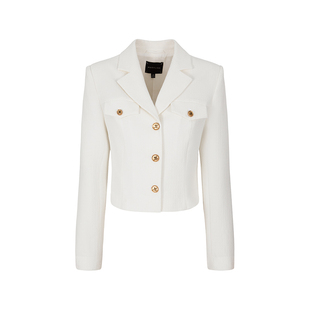 MARYLING玛俪琳2025春季新品白色复古翻驳领西装外套A1FBW14430