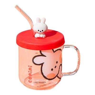 可爱吸管水杯带盖冷饮高颜值杯子