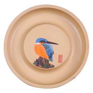 云南建水紫陶壶承陶干泡盘茶道/白泥彩填一体壶承 铭R26