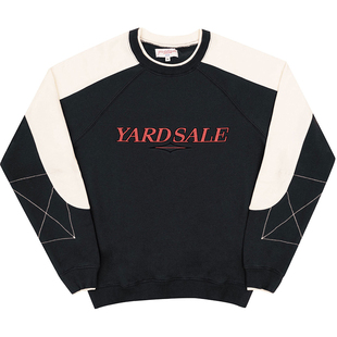 现货 YARDSALE CLUB CREW 英国滑板圆领刺绣logo混纺双领袖口套头